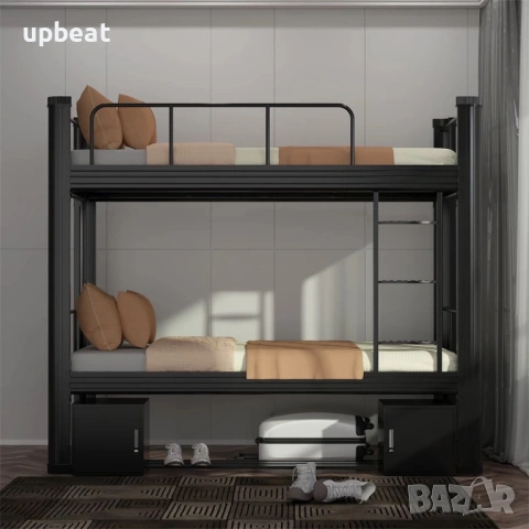 Двуетажно легло с метална рамка + 2бр матраци НОВИ, снимка 3 - Спални и легла - 53378905