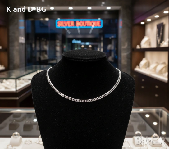 Дамско сребърно колие проба 925, снимка 5 - Колиета, медальони, синджири - 53522279