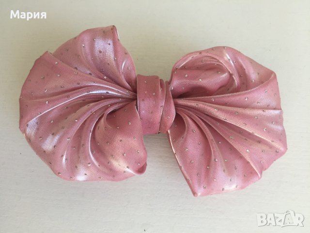 Розова голяма Шнола за Коса Аксесоар Фиба, снимка 3 - Аксесоари за коса - 41878035