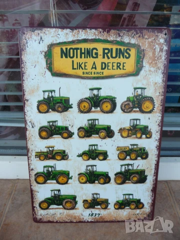 Метална табела Трактори John Deere най-добрите от 1837 нивата оран реколта субсидия