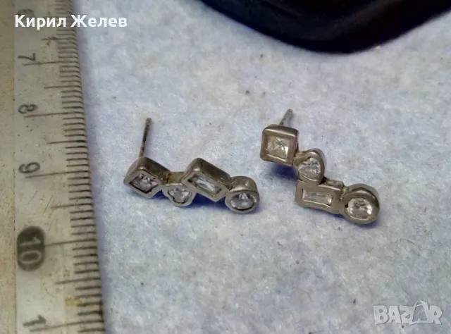 ФЕШЪН АРТ СКЪПОЦЕННИ ОБЕЦИ от БЛАГОРОДНА СТОМАНА с БЯЛА ПОЗЛАТА и ФАСЕТИРАН ПЛАНИНСКИ КРИСТАЛ 48647, снимка 3 - Обеци - 49704525