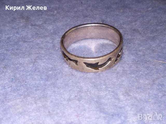 СТАР СРЕБЪРЕН ФИГУРАЛНО ОРНАМЕНТИРАН ПРЪСТЕН ХАЛКА СРЕБРО 925 с ОКСИДАЦИЯ 38276, снимка 6 - Пръстени - 40940306