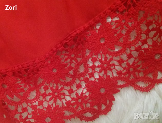 Блузи в бяло и в червено от шифон с дантела , снимка 9 - Ризи - 41933732