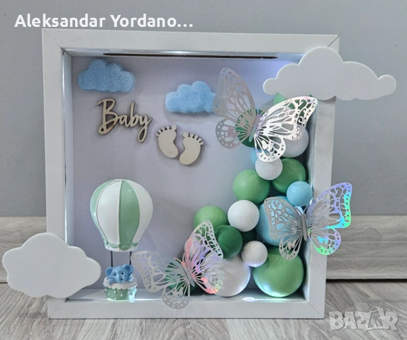 3Д бебешка визитка.Луксозен подарък за изписване ,погача, кръщене., снимка 4 - Мебели за детската стая - 53658113