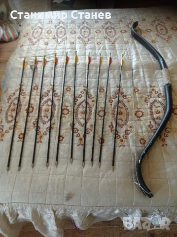 Продавам мощен лък с десет стрели ,става за спорт и лов., снимка 2 - Други спортове - 51327089