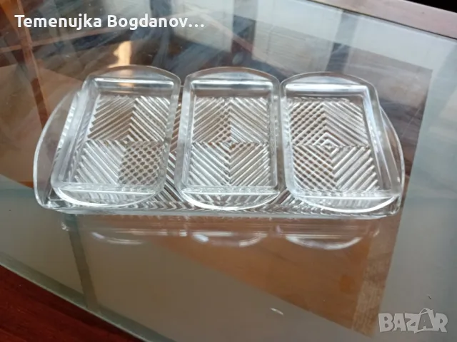 сет стъклено плато