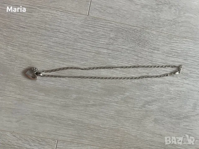 Сребърно колие 925 със сърце, снимка 3 - Колиета, медальони, синджири - 55811644