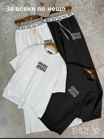 Miu Miu Дамски Черен Спортен Комплект Тениска И Долнище👚🩳Дамски Спортен Екип Миу Миу Код A540, снимка 3 - Спортни екипи - 50144692