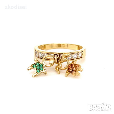 Златен дамски пръстен 3,26гр. размер:57 14кр. проба:585 модел:21989-5