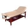 Стационарно дървено легло за масаж и козметика 309, Черно/Бежово, снимка 1 - Кушетки - 41598832