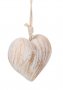 Декоративно висящо сърце дърво, бяло златисто/13x6x12 см, снимка 2