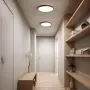 Нова лампа Кръгъл LED Плафон 30 см 24W 4000K Черен Дървен Таванен Осветител стая хол, снимка 3