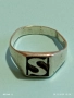 ВИНТИДЖ СРЕБЪРЕН ПРЪСТЕН ПЕЧАТ с БУКВАТА S на ФИРМАТА Taxco 40823, снимка 7