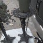 Ковано желязо лот свещник и цветарник , снимка 6