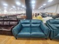 Петролено сини кожени дивани две двойки - естествена кожа, снимка 6