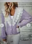 Нова плетена жилетка с дантела в лилаво, снимка 1