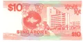 Singapore-10 Dollars-1988-P# 20a-Paper, снимка 2