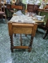 Прекрасна антикварна английска дървена табуретка стол за пиано , снимка 7