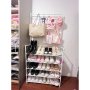 4073 Етажерка за обувки с 5 рафта+закачалки за дрехи, снимка 9