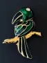 Уникална брошка папагал метал глазура Германия, снимка 1