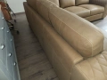 Светло кафяв кожен ъглов диван, снимка 6