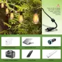 Външни соларни стрингови светлини, 18,3 м, 15+2 LED нечупливи крушки, дистанционно, USB конектор, снимка 4