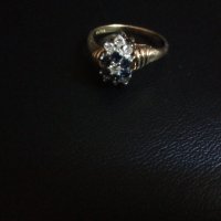 18k. златен пръстен с диаманти и сапфири, снимка 3 - Пръстени - 40624952