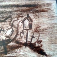 Мони Аладжемов картина смесена техника , снимка 7 - Картини - 41930147