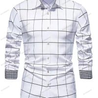 Мъжка елегантна риза с дълъг ръкав, 3цвята - 023, снимка 6 - Ризи - 41387543