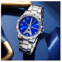 Комплект Дамски моден кварцов часовник Айфеловата кула + бижута, снимка 7 - Дамски - 44589282