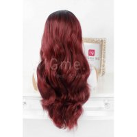 Дълга червена чуплива лейс фронт перука Лорета, снимка 4 - Аксесоари за коса - 35784769