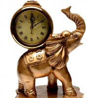 Фигура слон с часовник, снимка 1 - Други ценни предмети - 39487166