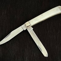 Колекционерски джобен сгъваем нож с две остриета RR Trapper Classic White Bone. (RR22034W), снимка 2 - Ножове - 42457857