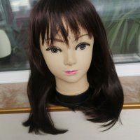 Нова средна дължина тъмно кестенява перука с бретон - 45 см - мод.94, снимка 5 - Аксесоари за коса - 23020615