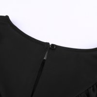 Дамска блуза в черно с дълъг ръкав и къдрички, снимка 10 - Блузи с дълъг ръкав и пуловери - 40698207