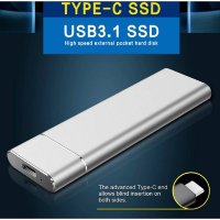 Високоскоростен преносим външен твърд диск SSD 1TB,Type-C,USB 3.1 интерфейс за лаптоп/PC/Mac и др., снимка 9 - Твърди дискове - 41323542