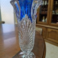 Страхотна антикварна немска ваза цветен кристал , снимка 4 - Антикварни и старинни предмети - 41307504