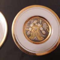 Мини колекционерска чиния The Art Of Chokin  гравирани с медно злато и сребро, снимка 4 - Други ценни предмети - 40339129
