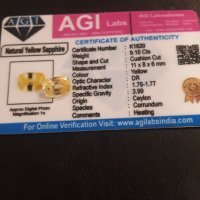 Естествен жълт Сапфир 9.10ct серт. AGI, снимка 10 - Други - 40040961