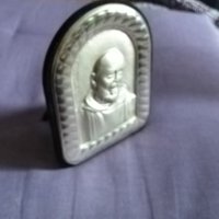 Католическа сребърна икона Свети Падре Пио 123х95х8мм, снимка 5 - Икони - 44358684