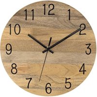 Нов декоративен дървен стенен часовник ретро дизайн безшумен стена дом офис, снимка 1 - Други стоки за дома - 41246851
