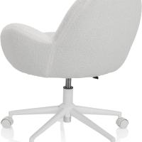 Ергономичен детски стол за компютърпухкава изкуствена кожа, регулируем на височина, бял, снимка 4 - Столове - 44822216