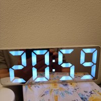 Цифров LED огледален настолен часовник,цифрова аларма,дата,температура и др.функции, снимка 9 - Други - 40933576
