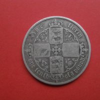 Сребърна монета 1 флорин 1853 Кралица Виктория Готически стил, снимка 2 - Нумизматика и бонистика - 41866857