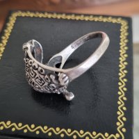 Стар сребърен пръстен костенурка 925 , снимка 5 - Пръстени - 41736337