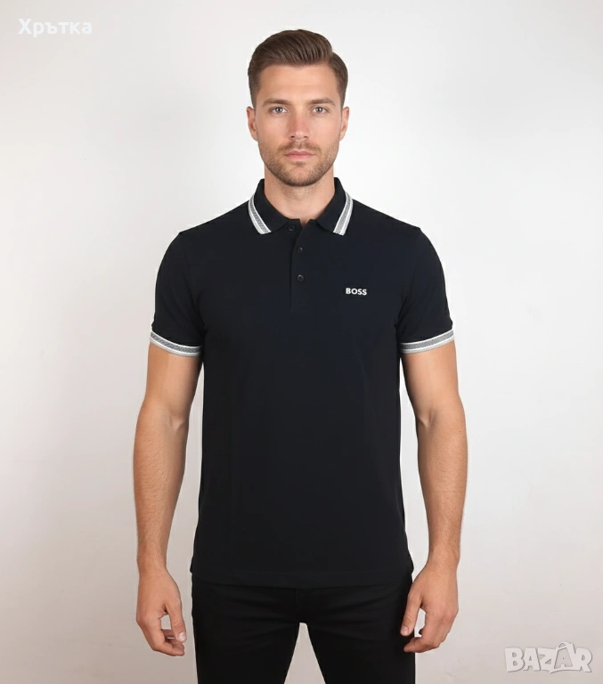 Hugo Boss Paddy - Оригинална мъжка тениска с яка размер L, снимка 1