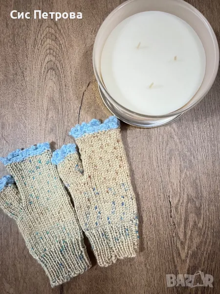 Нови ръчно плетени ръкавици без пръсти, снимка 1