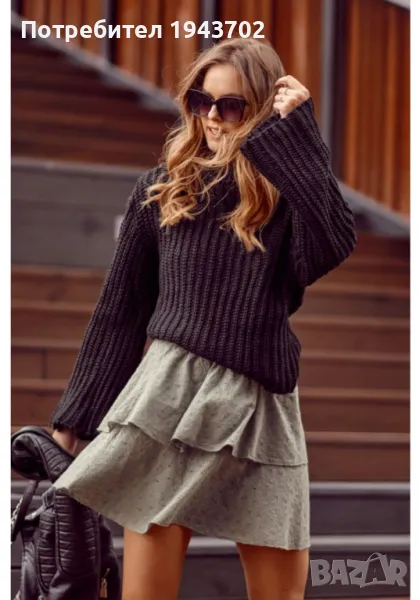 Дамска пола в цвят каки 6244, снимка 1