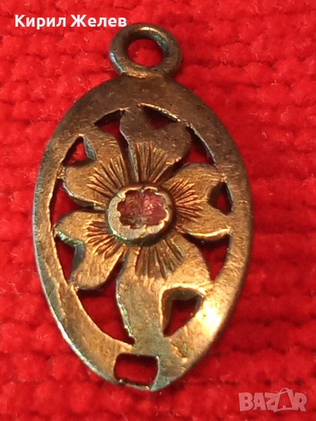 СТАРИННО СКЪПОЦЕННО ФЛОРАЛНО ОРНАМЕНТИРАНО СРЕБЪРНО БИЖУ ПЕНДАНТ СРЕБРО сПРЕКРАСЕН РОЗОВ КВАРЦ 13897, снимка 1