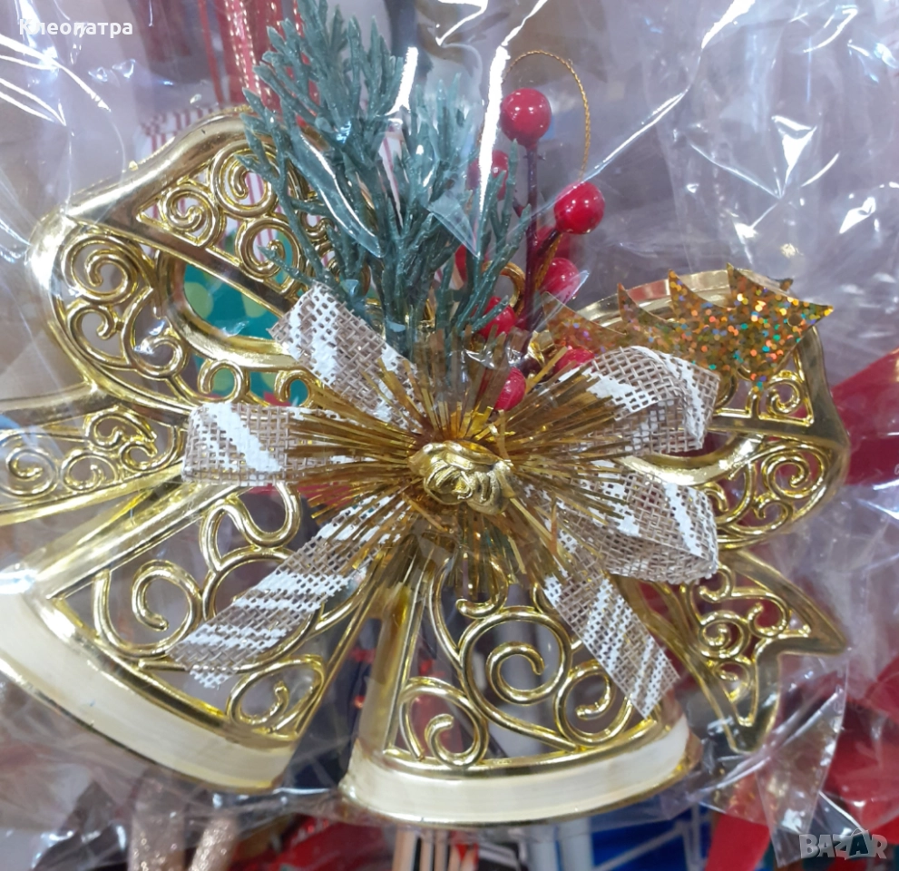 Коледна декорация - камбанки и коледни звезди, снимка 1